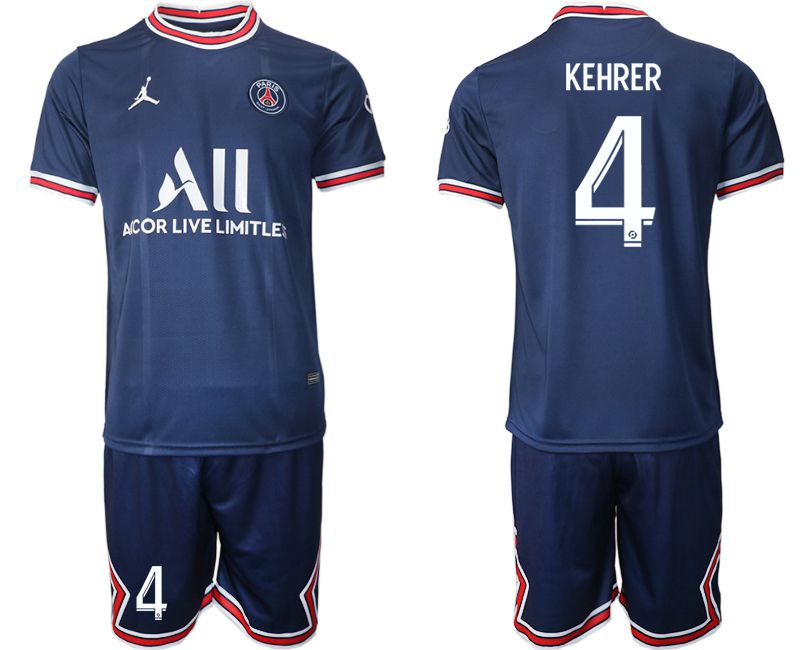Men 2021-2022 Club Paris St German home blue #4 Soccer Jersey